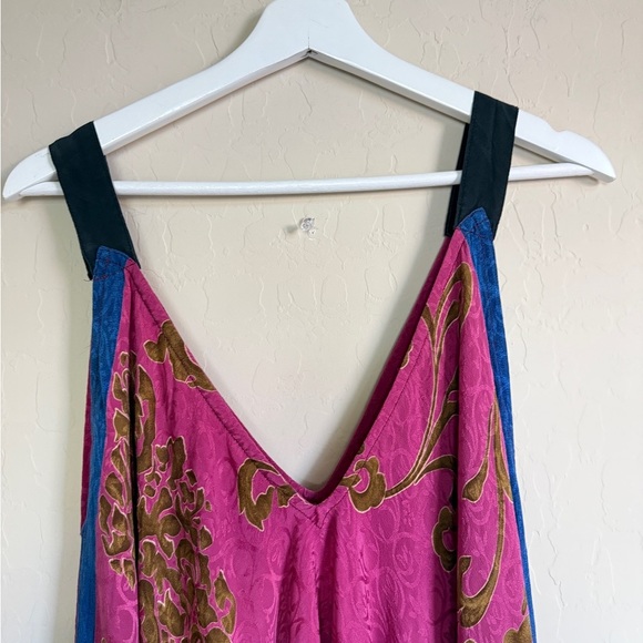 Indie Ella Boho Silk Jumpsuit Playsuit Romper Multicolor Saree Resortwear - Picture 4 of 13